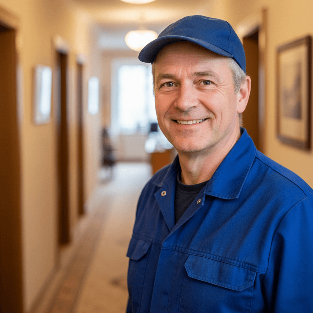 Erfahrener Handwerker Meister Portrait Mottenbekämpfung